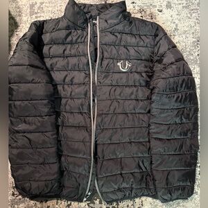 True Religion Charcoal Puffer Jacket for Men